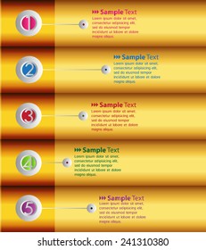 colorful modern text box template for website computer graphic and internet, numbers. gold