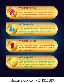 colorful modern text box template for website computer graphic and internet, numbers. gold
