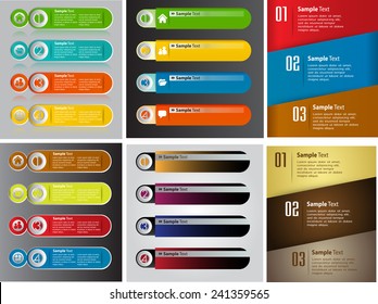 colorful modern text box template for website computer graphic and internet, numbers. Set of color frames for text or quotes. brochure. many, various