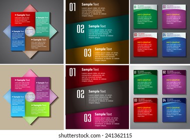 colorful modern text box template for website computer graphic and internet, numbers. Set of color frames for text or quotes. brochure. many, various. cycle