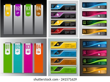 colorful modern text box template for website computer graphic and internet, numbers. Set of color frames for text or quotes. brochure. many, various