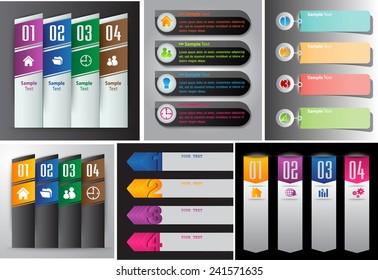 colorful modern text box template for website computer graphic and internet, numbers. Set of color frames for text or quotes. brochure. many, various