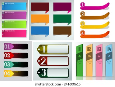 colorful modern text box template for website computer graphic and internet, numbers. Set of color frames for text or quotes. brochure. many, various