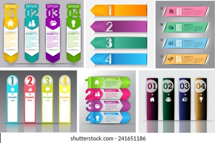 colorful modern text box template for website computer graphic and internet, numbers. Set of color frames for text or quotes. brochure. many, various