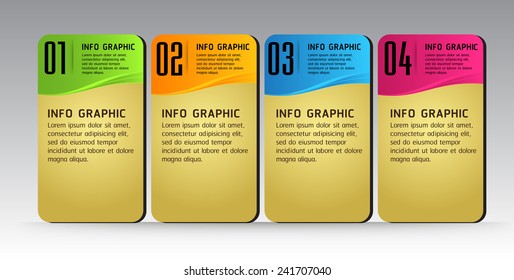 colorful modern text box template for website computer graphic and internet, numbers. 
