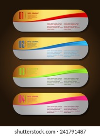 colorful modern text box template for website computer graphic and internet, numbers. gold