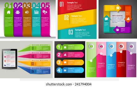colorful modern text box template for website computer graphic and internet, numbers. Set of color frames for text or quotes. brochure. many, various