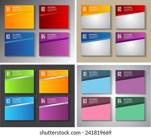 colorful modern text box template for website computer graphic and internet, numbers. Set of color frames for text or quotes. brochure. many, various