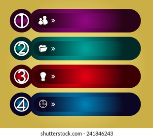 colorful modern text box template for website computer graphic technology and internet, numbers. 