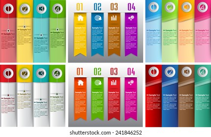 colorful modern text box template for website computer graphic technology and internet, numbers. Set of color frames for text or quotes. brochure. many, various