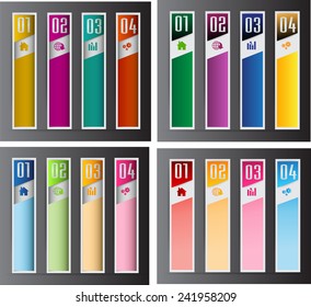 colorful modern text box template for website computer graphic and internet, numbers. Set of color frames for text or quotes. brochure. many, various