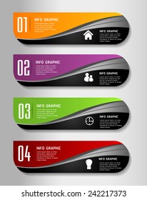 colorful modern text box template for website computer graphic and internet, numbers