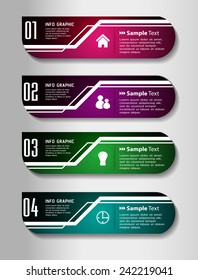 colorful modern text box template for website computer graphic and internet, numbers
