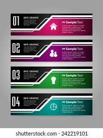 colorful modern text box template for website computer graphic and internet, numbers