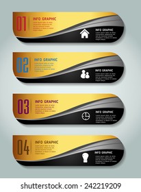 colorful modern text box template for website computer graphic and internet, numbers. gold