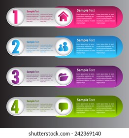 colorful modern text box template for website computer graphic and internet, numbers.