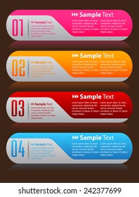 colorful modern text box template for website computer graphic and internet, numbers. 