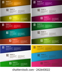 colorful modern text box template for website computer graphic and internet, numbers. Set of color frames for text or quotes. brochure. many, various