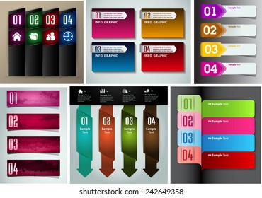 colorful modern text box template for website computer graphic and internet, numbers. Set of color frames for text or quotes. brochure. many, various
