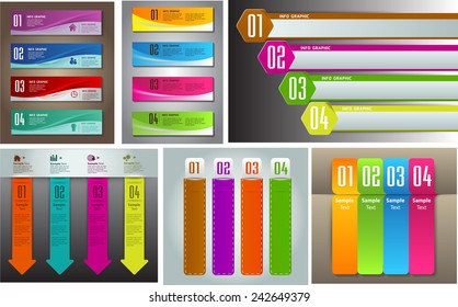 colorful modern text box template for website computer graphic and internet, numbers. Set of color frames for text or quotes. brochure. many, various