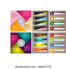 colorful modern text box template for website computer graphic and internet, numbers. Set of color frames for text or quotes. brochure. many, various
