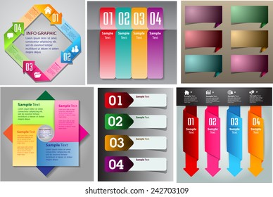 colorful modern text box template for website computer graphic technology and internet, numbers. Set of color frames for text or quotes. brochure. many, various
