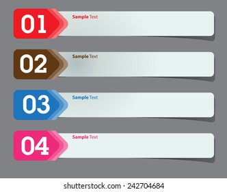 colorful modern text box template for website computer graphic technology and internet, numbers.