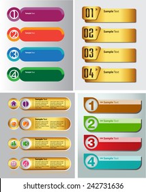colorful modern text box template for website computer graphic technology and internet, numbers.
