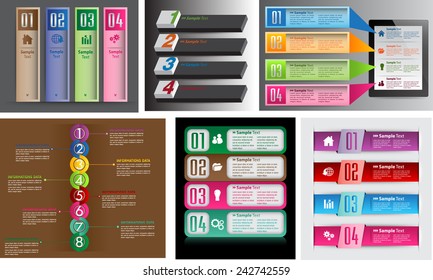 colorful modern text box template for website computer graphic technology and internet, numbers. Set of color frames for text or quotes. brochure. many, various