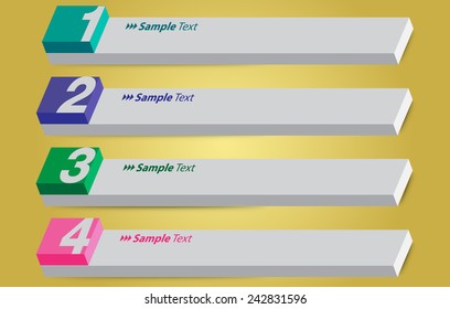 colorful modern text box template for website computer graphic and internet, numbers. 
