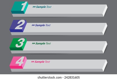 colorful modern text box template for website computer graphic and internet, numbers. 
