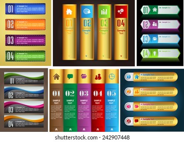 colorful modern text box template for website computer graphic and internet, numbers. Set of color frames for text or quotes. brochure. many, various