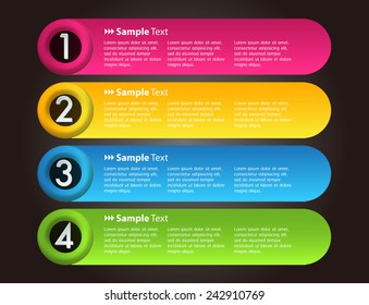 colorful modern text box template for website computer graphic and internet, numbers.