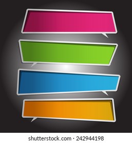 colorful modern text box template for website computer graphic and internet, numbers. speech bubble