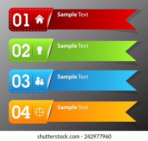 colorful modern text box template for website computer graphic and internet, numbers.