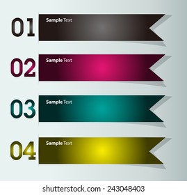 colorful modern text box template for website computer graphic and internet, numbers. ribbon