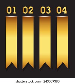 colorful modern text box template for website computer graphic and internet, numbers. gold ribbon