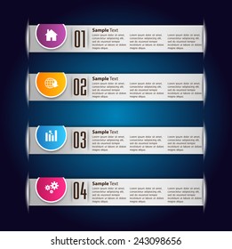 colorful modern text box template for website computer graphic and internet, numbers