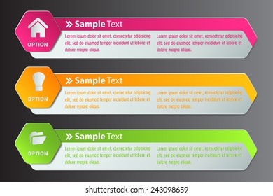 colorful modern text box template for website computer graphic and internet, numbers