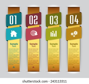 colorful modern text box template for website computer graphic technology and internet, numbers. 