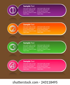 colorful modern text box template for website computer graphic technology and internet, numbers. 