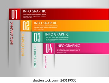 colorful modern text box template for website computer graphic technology and internet, numbers. 