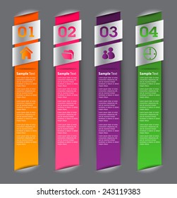 colorful modern text box template for website computer graphic technology and internet, numbers. 