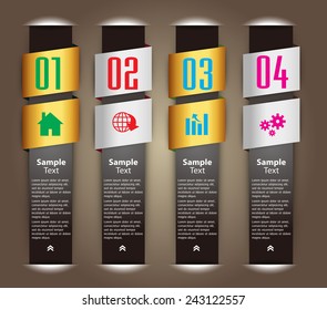 colorful modern text box template for website computer graphic technology and internet, numbers. 