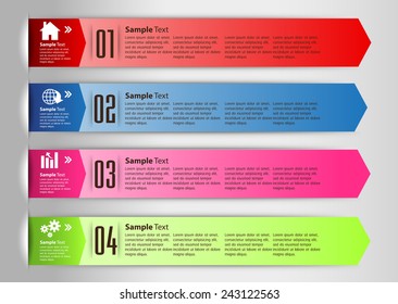 colorful modern text box template for website computer graphic technology and internet, numbers. 