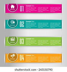 colorful modern text box template for website computer graphic technology and internet, numbers. 