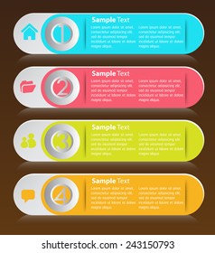 colorful modern text box template for website computer graphic technology and internet, numbers. 