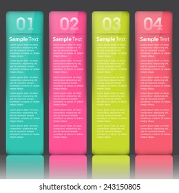 colorful modern text box template for website computer graphic technology and internet, numbers. 