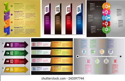colorful modern text box template for website computer graphic and internet, numbers. Set of color frames for text or quotes. brochure. many, various. gold