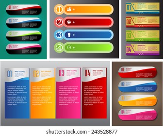colorful modern text box template for website computer graphic and internet, numbers. Set of color frames for text or quotes. brochure. many, various. 